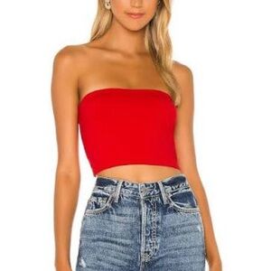No Boundaries Red Strapless Crop Top